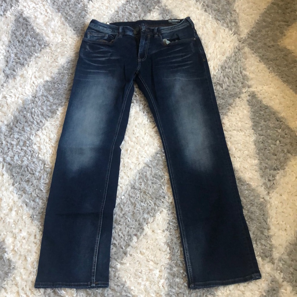 Mens Buffalo David Bitton Relaxed Straight Stretch Dark Wash Jean